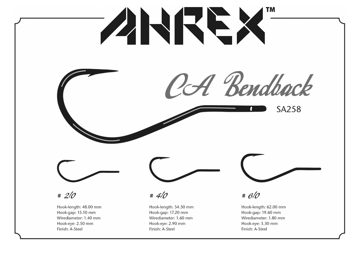 AHREX SA258 – CA BENDBACK HOOKS