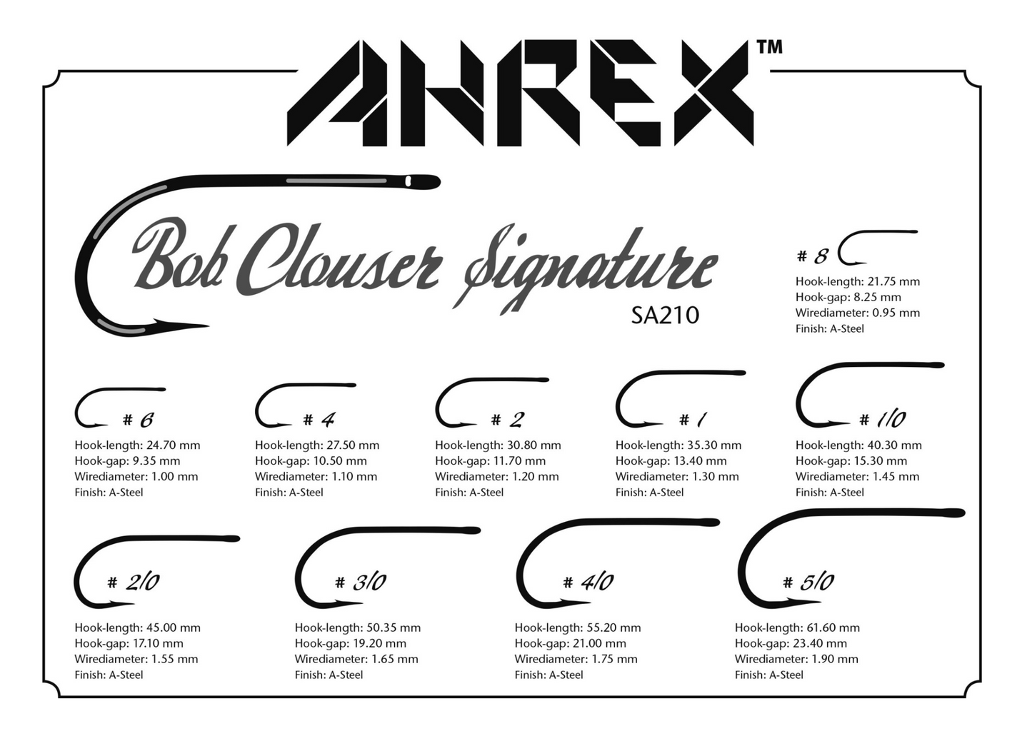 AHREX SA210 – BOB CLOUSER SIGNATURE S/E HOOKS