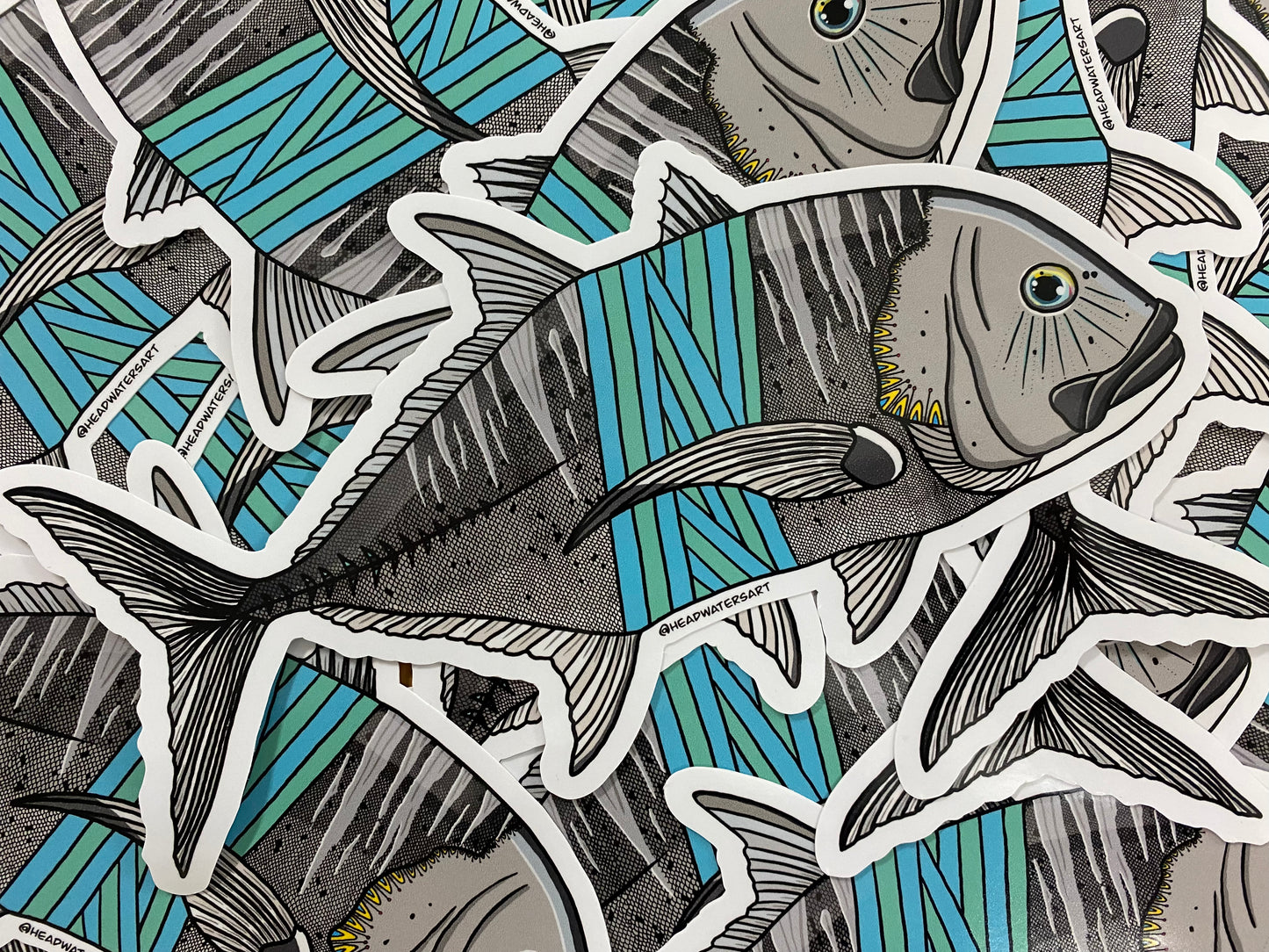 Giant Trevally artwork stickers