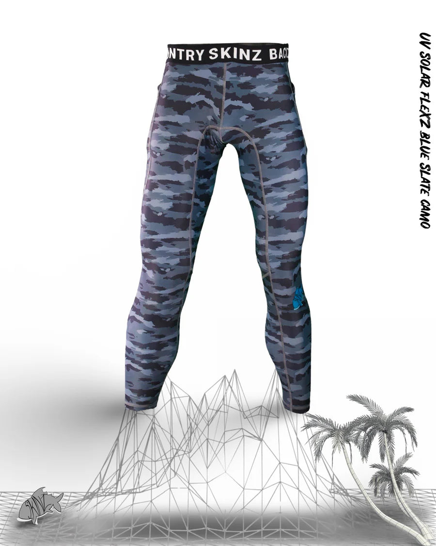 BACKCOUNTRY SKINZ - SOLARFLEXZ UV PRO BLUE SLATE CAMO LEGGINGS
