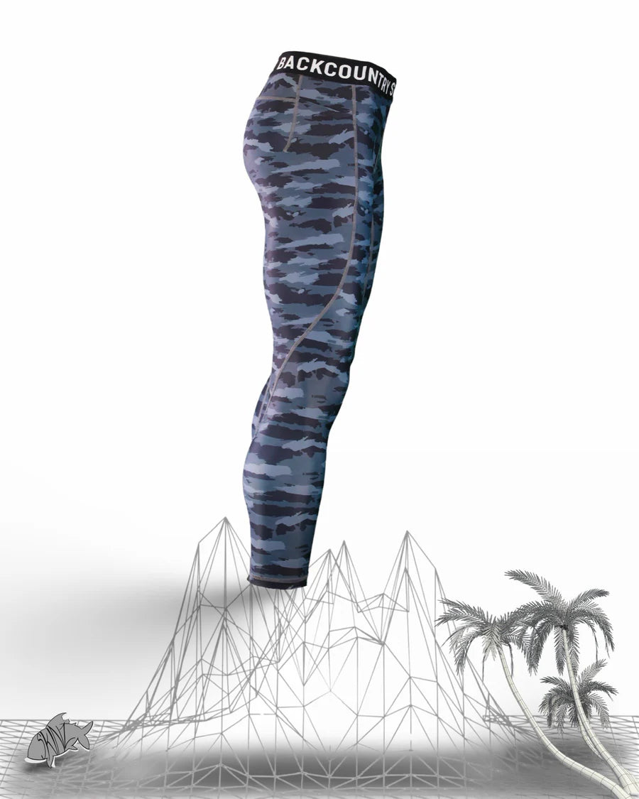 BACKCOUNTRY SKINZ - SOLARFLEXZ UV PRO BLUE SLATE CAMO LEGGINGS