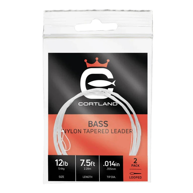 CORTLAND BASS NYLON TAPERED LEADERS - 2 PACK