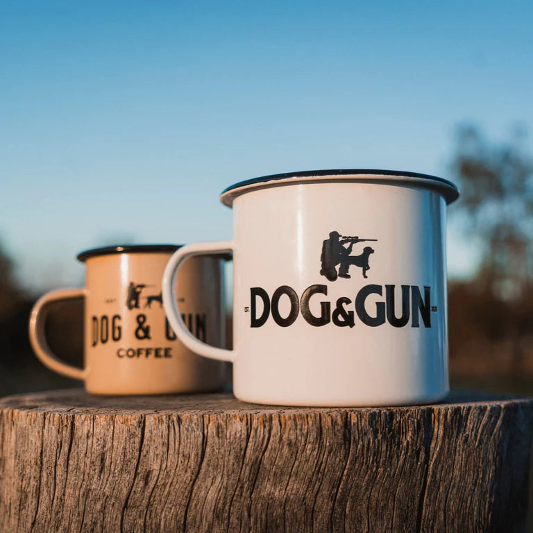 DOG & GUN ENAMEL MUGS