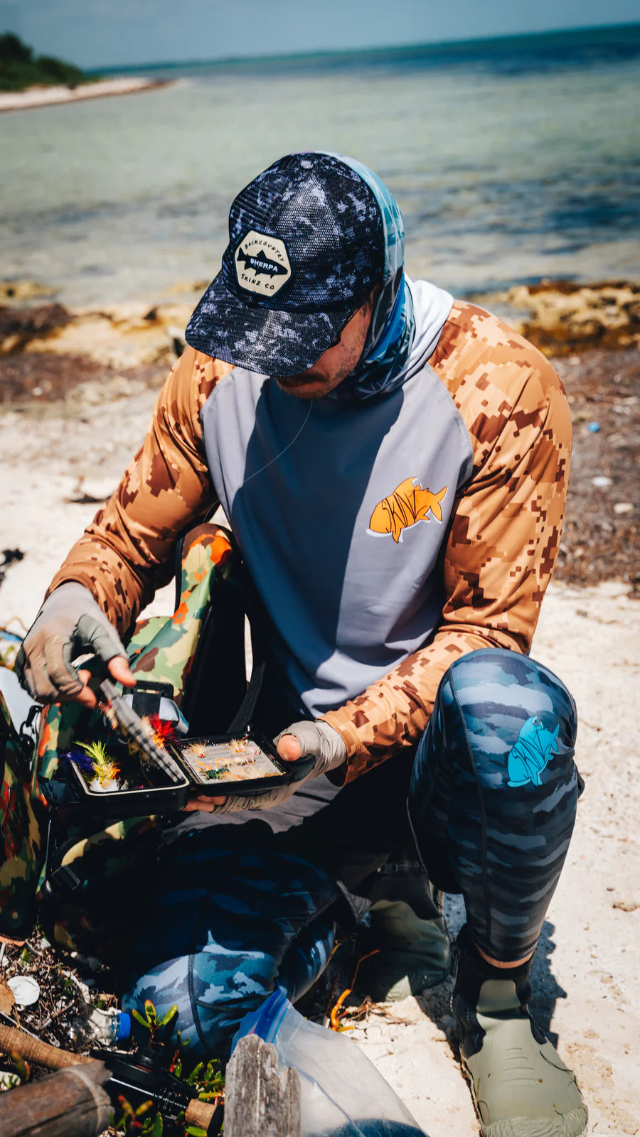 BACKCOUNTRY SKINZ - SOLARFLEXZ UV PRO BLUE SLATE CAMO LEGGINGS