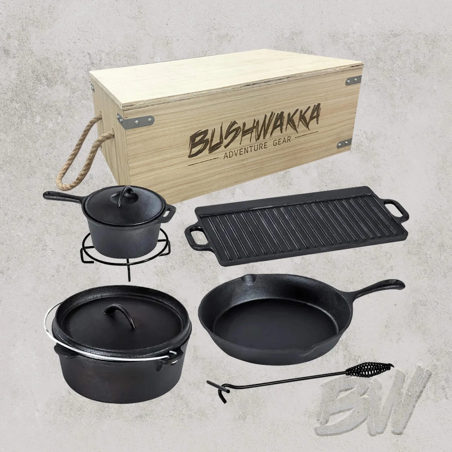 BUSHWAKKA CAST IRON COOKWARE SET