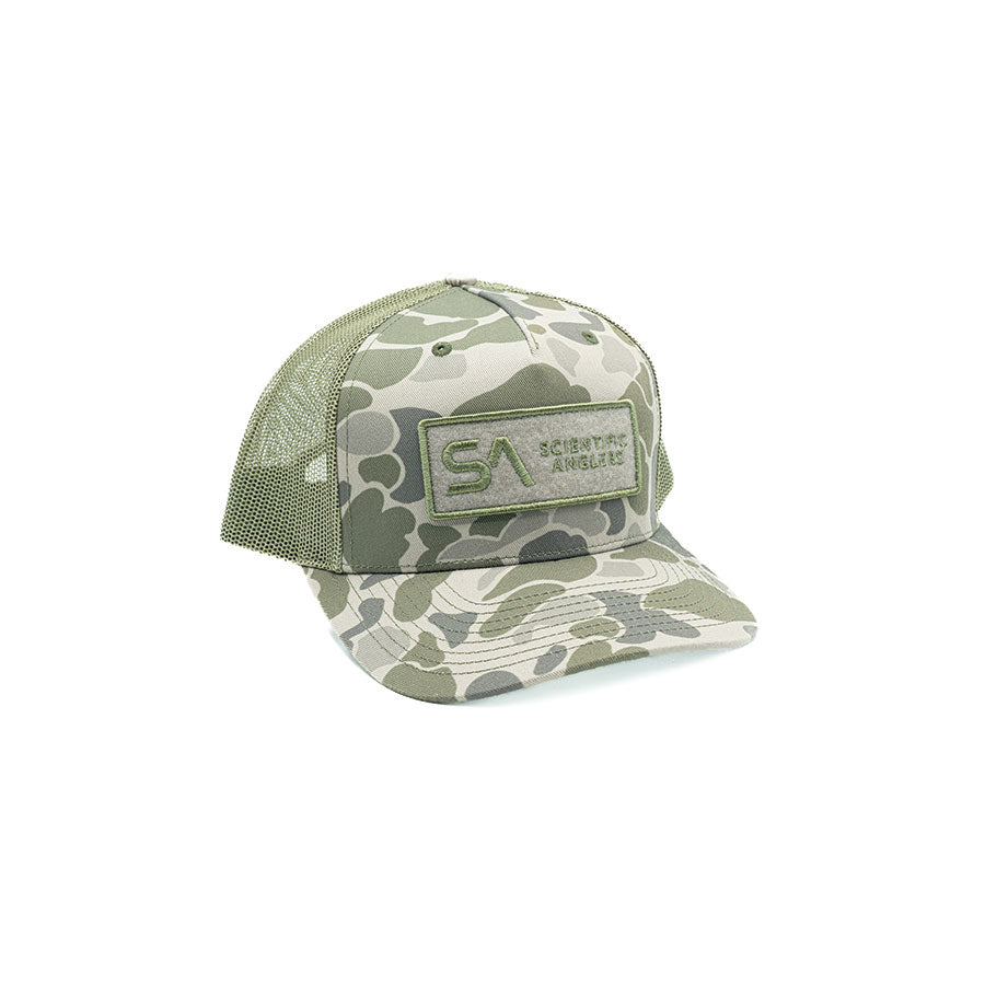 SCIENTIFIC ANGLERS CAMO TRUCKER HAT