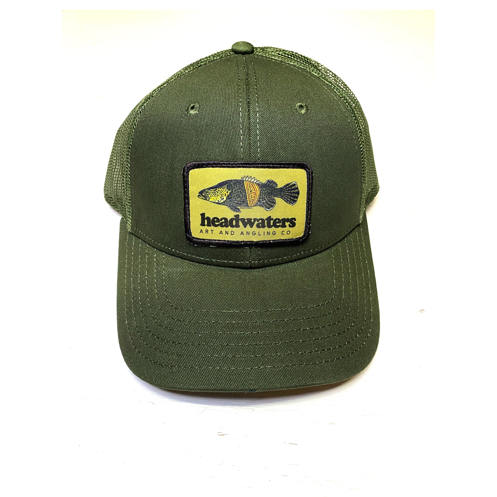 HW Icon Murray Cod Trucker Cap - Army Green – Headwaters Art and Fly Shop